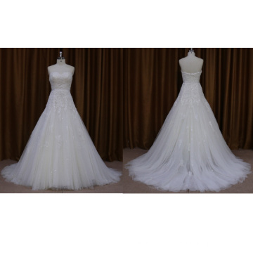 Robe de mariée en organza perlée Applique perlée